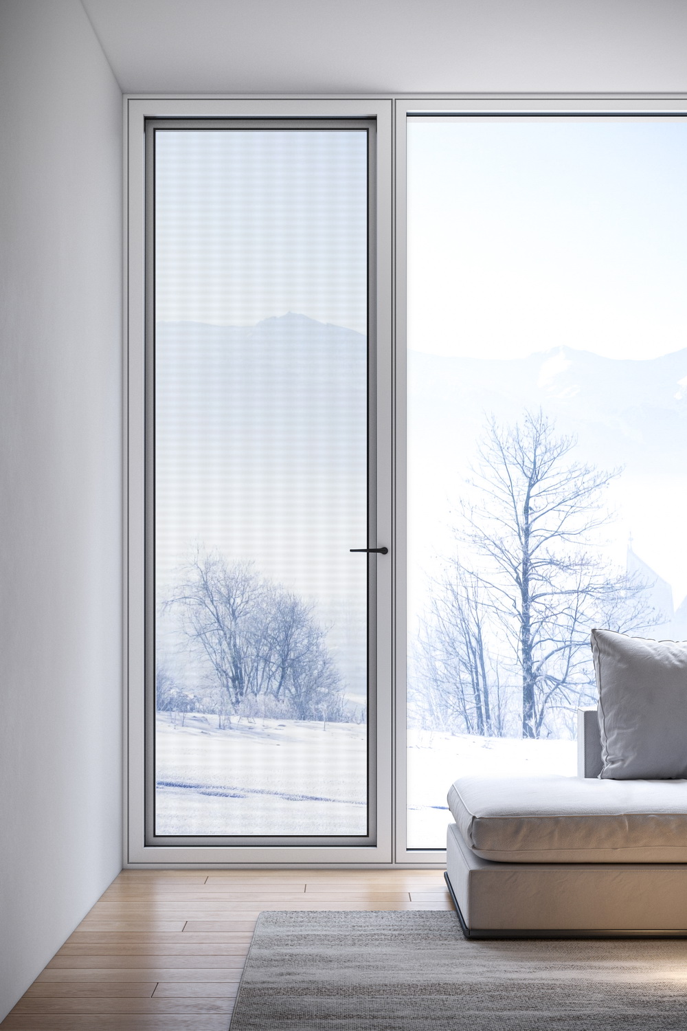 WIS95窄边内开窗-纱窗-关闭状态